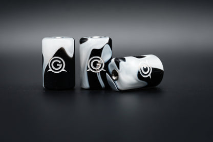 Marble | Black & pearly white | White logo | 10 gram